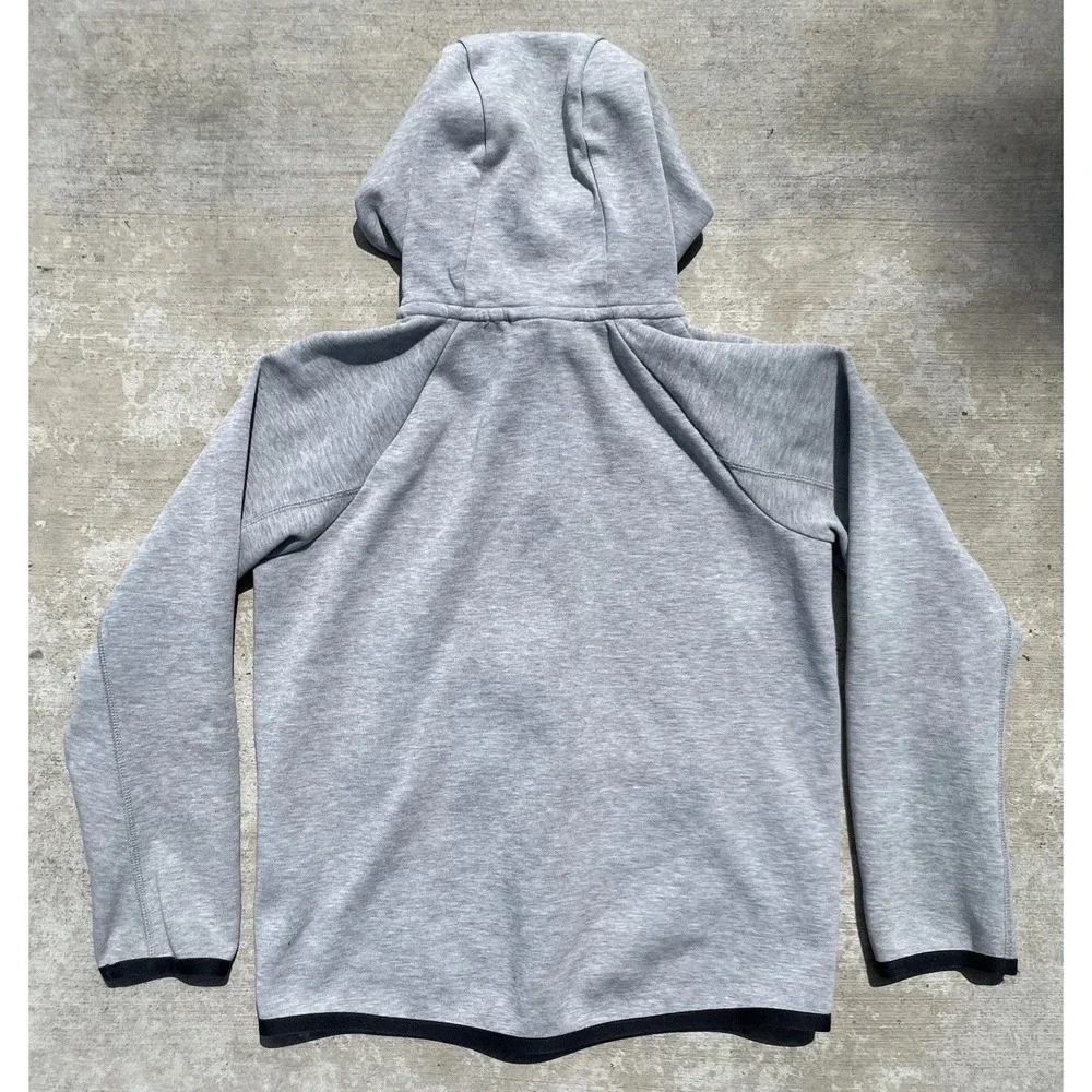 Nike Tech Loose Fit Grey Full Zip Long Sleeve Fleece Hoodie Youth Medium Boys